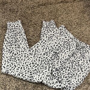 SHEIN Black and White Leopard Print Joggers